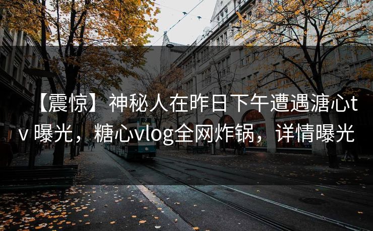 【震惊】神秘人在昨日下午遭遇溏心tv 曝光，糖心vlog全网炸锅，详情曝光